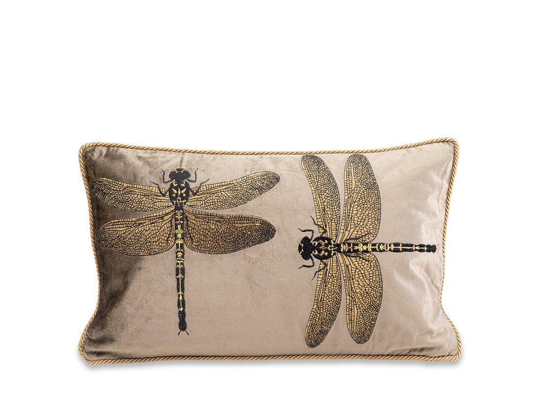 Dekorační polštář Kler Accessories Dragonfly 30x50 cm, barva hnědá, materiál syntetický materiál