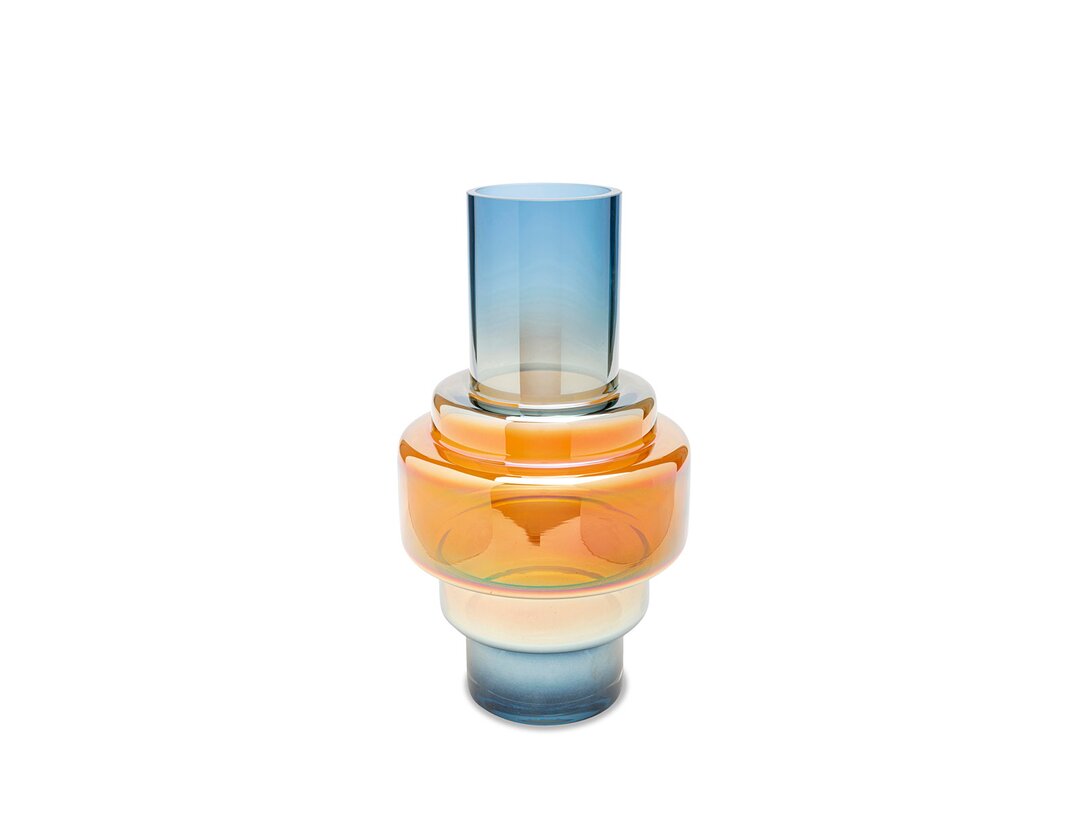 Wazon Kler Accessories Iris 34,5 cm, kolor multikolor, materiał szkło