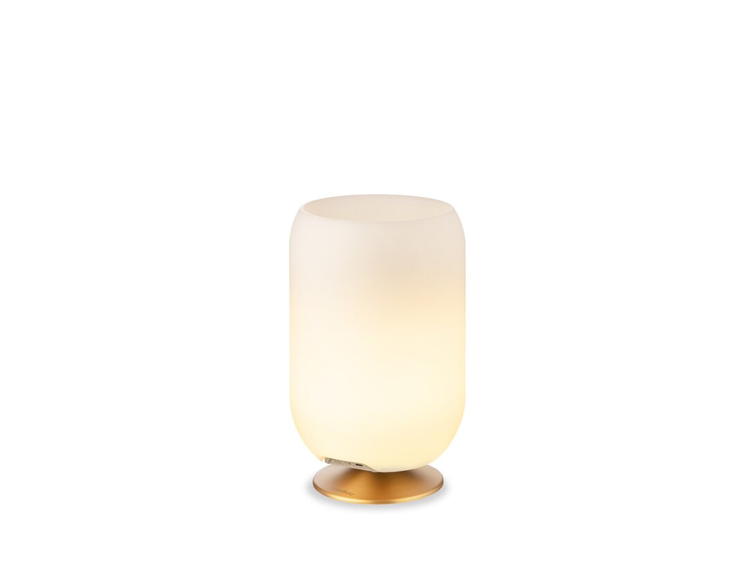 Lampa przenośna z głośnikiem i coolerem Kooduu Atmos , kolor biały, materiał tworzywo sztuczne