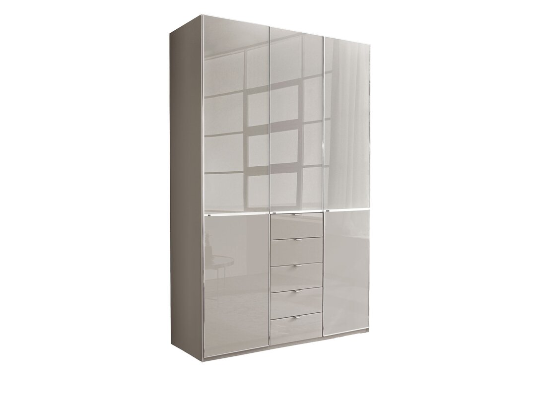 Szafa Wiemann Shanghai 2, kolor szary, materiał szkło - płyta meblowa, liczba drzwi 3