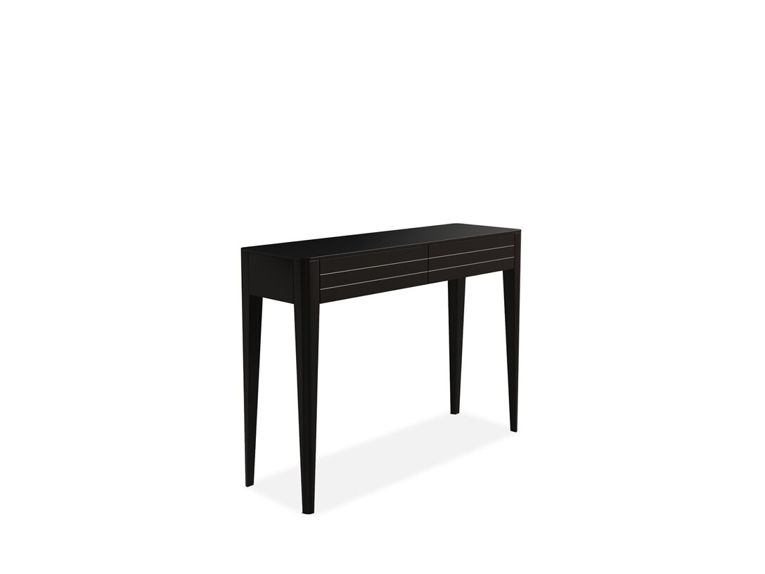 Konzolový stolek KLER Radius, barva černá, materiál deska MDF, počet šuplíků 2
