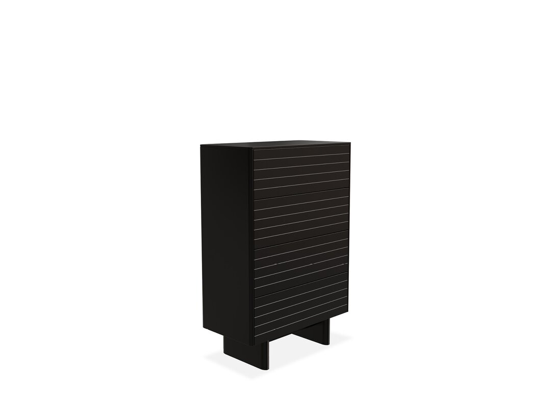 Komoda vysoká Kler Radius, barva černá, materiál deska MDF - deska MDF