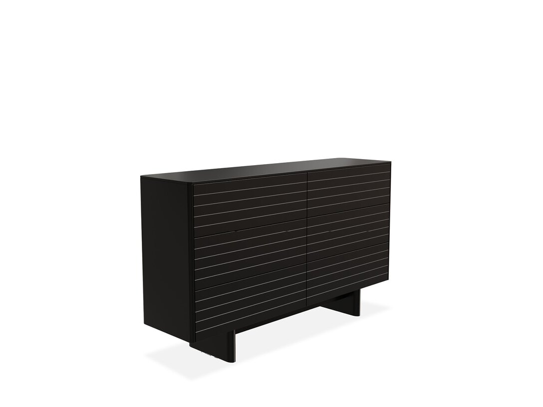 Komoda nízká Kler Radius, barva černá, materiál deska MDF - deska MDF