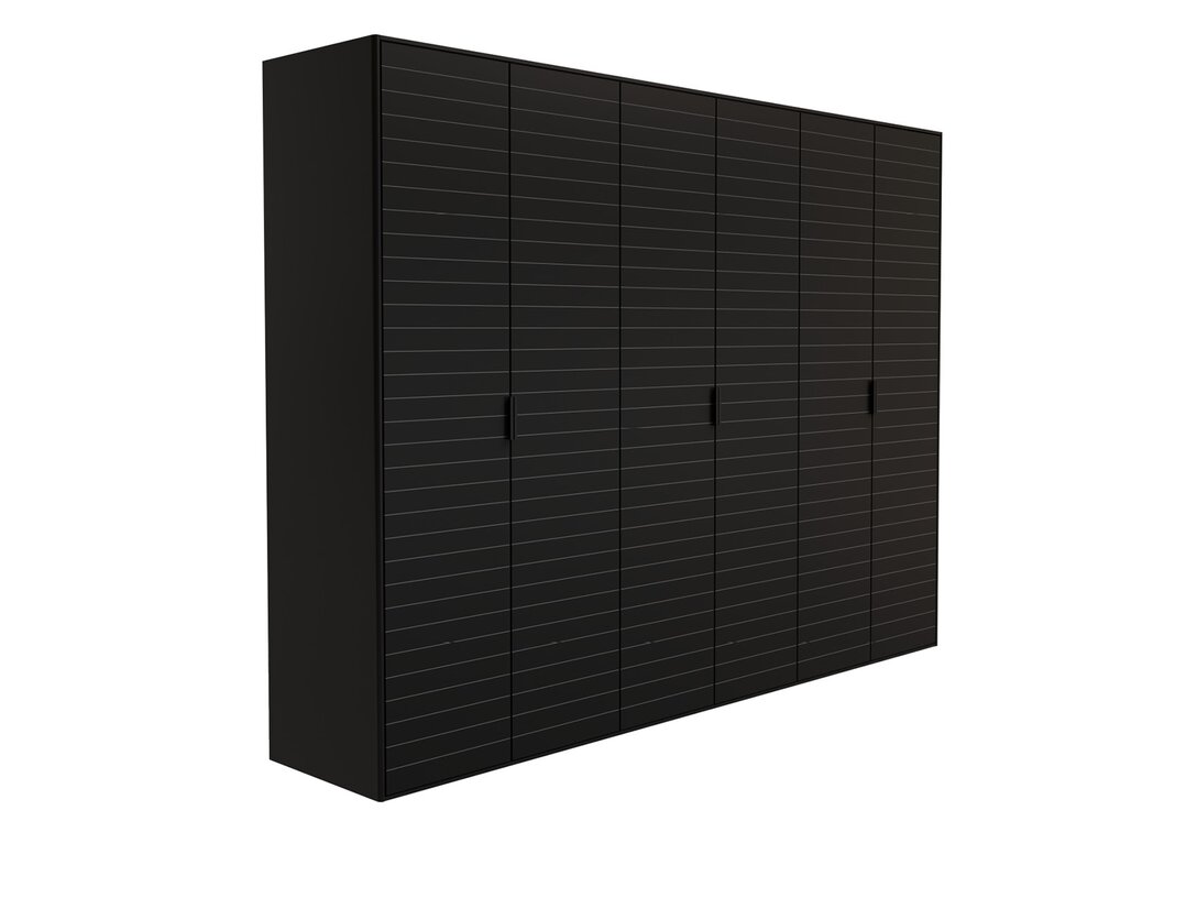 Szafa Kler Radius, kolor czarny, materiał płyta MDF - płyta MDF, liczba drzwi 6 (bez lustra)