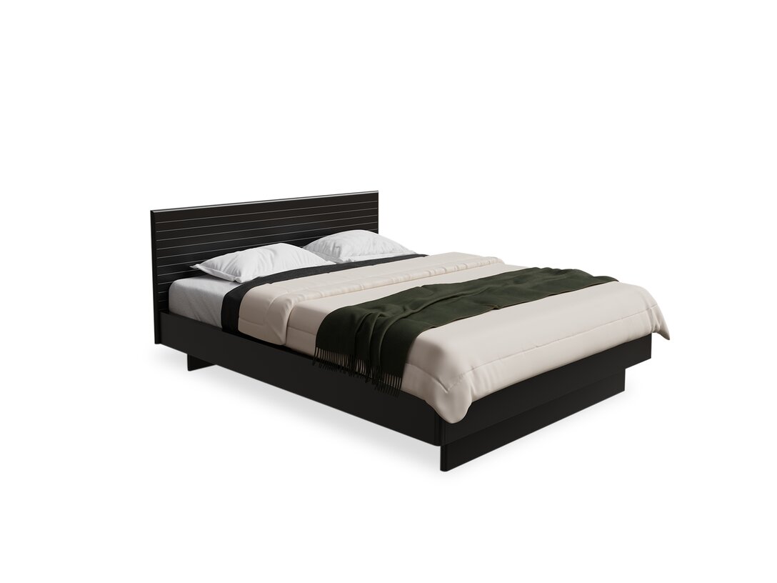 Postel KLER Radius 160x200 cm, barva černá, materiál deska MDF Nedostupné, rošt ne, matrace ne, funkce: 