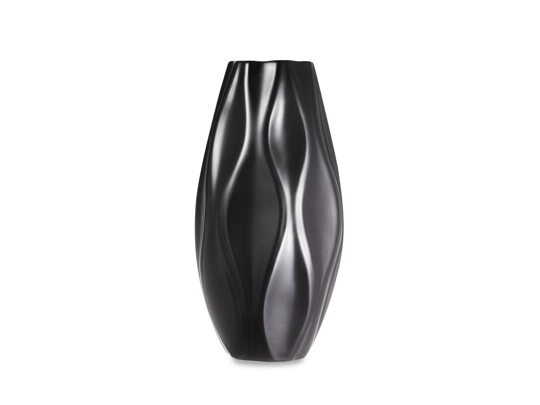 Váza Kler Accessories Satiro 41 cm, barva černá, materiál keramika