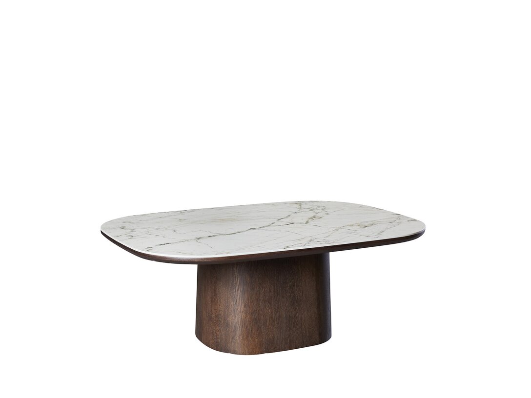 Stolek konferenční Kler Fungo 101 cm x 75,5 cm, prům. , barva hnědá, materiál přírodní dýha