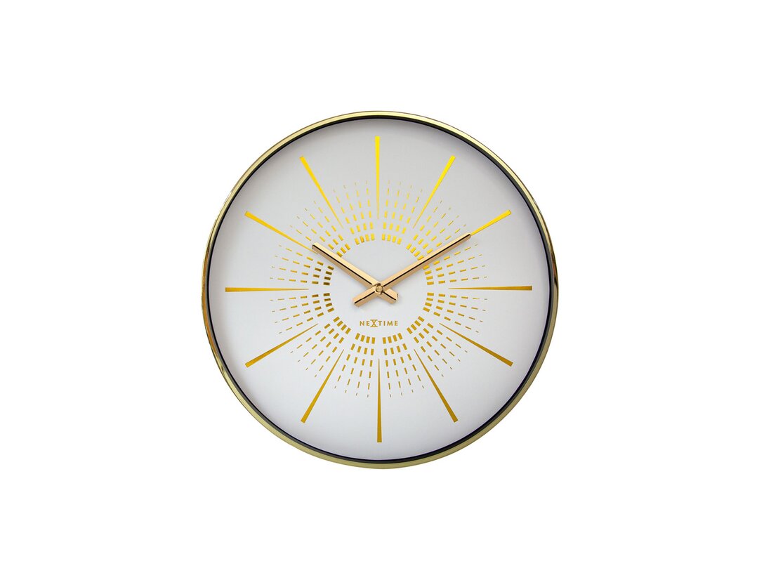 Zegar ścienny Nextime Excentric 40 cm, kolor biały, materiał aluminium