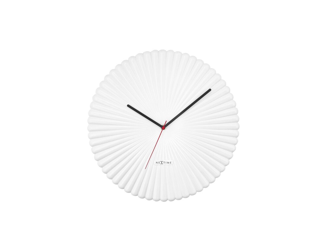 Zegar ścienny Nextime Mousse 40 cm, kolor biały, materiał tworzywo sztuczne