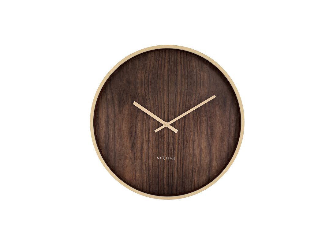Zegar ścienny Nextime Oslo Large 50 cm, kolor brązowy, materiał tworzywo sztuczne
