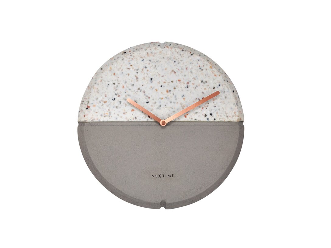 Zegar ścienny Nextime Conrazzo 32 cm, kolor szary, materiał beton