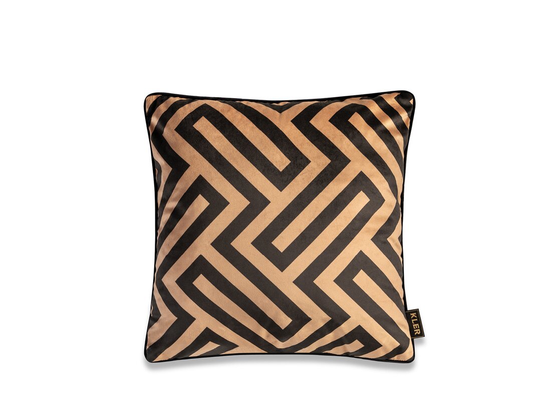 Poduszka dekoracyjna Kler Accessories Tiffany 45x45 cm, kolor beżowy, materiał tkanina