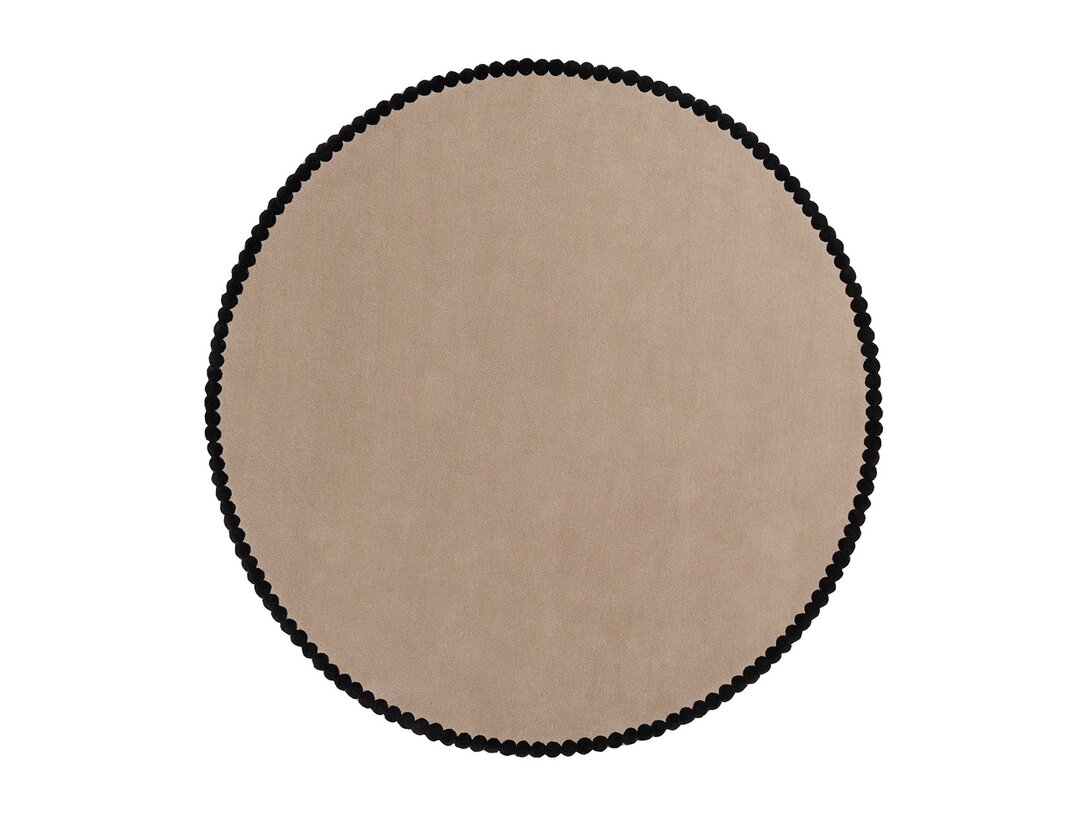 Dywan Kler Accessories Laila okrągły ⌀200 cm, kolor beżowy, materiał wełna