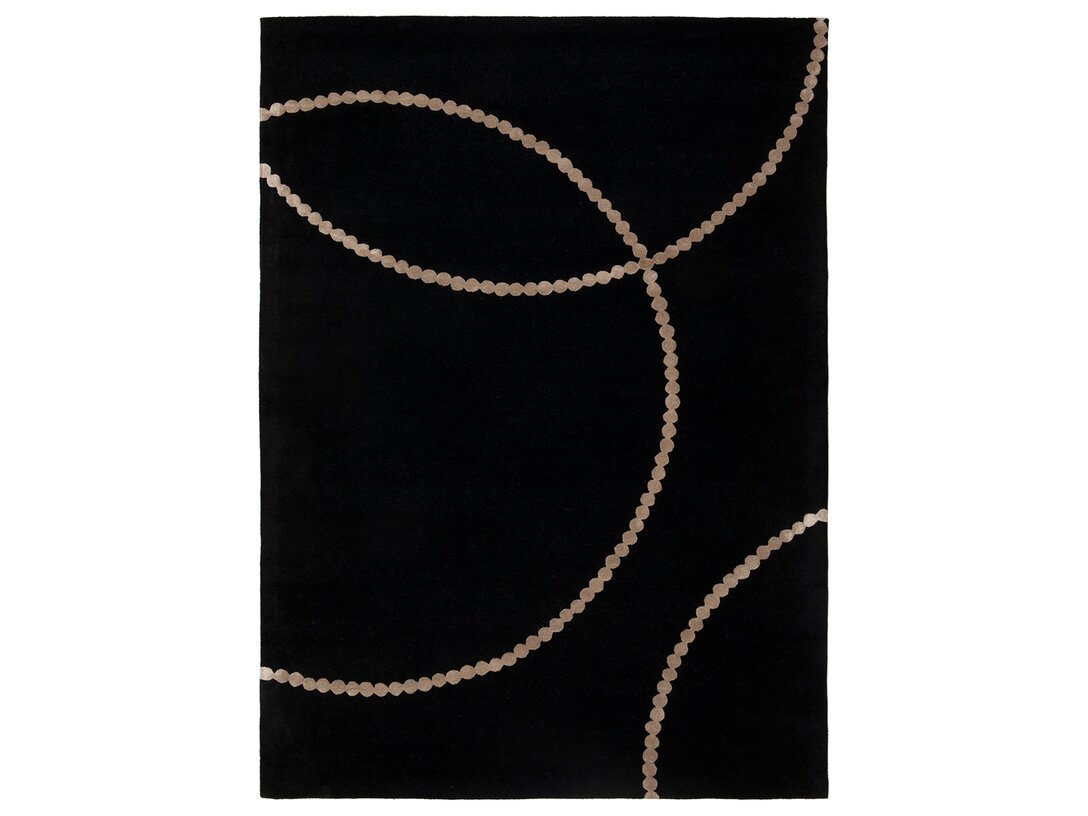 Dywan Kler Accessories Luna prostokątny 160x230 cm, kolor czarny, materiał wełna