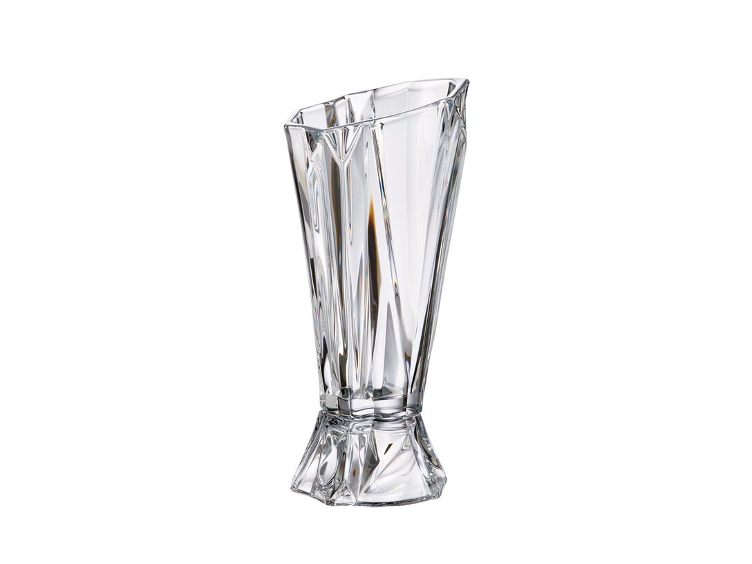 Wazon na nodze Bohemia Enigma 38 cm, kolor transparentny, materiał szkło kryształowe