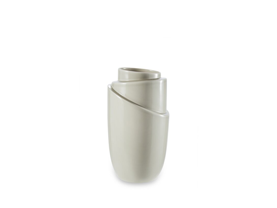 Wazon Kler Accessories Incanto 29 cm, kolor kremowy, materiał ceramika