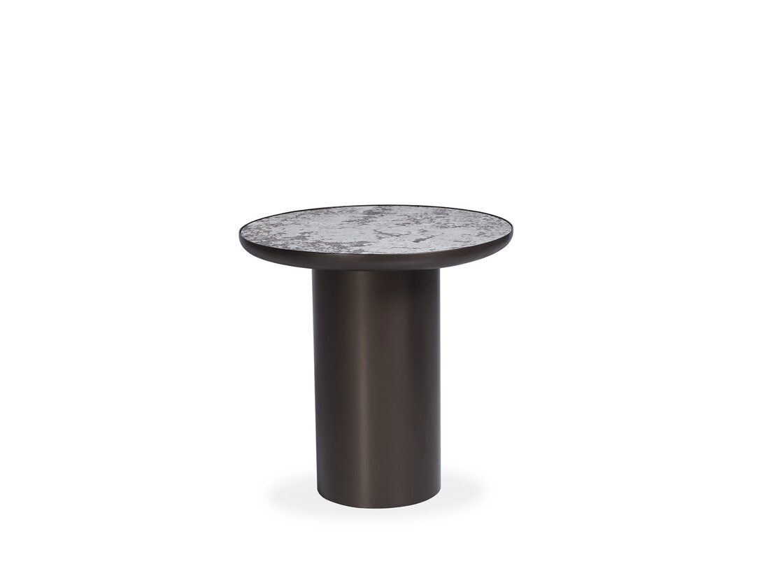 Stolik pomocniczy Livori Home Averno  x , śr. 55 cm, kolor beżowy, materiał ceramika