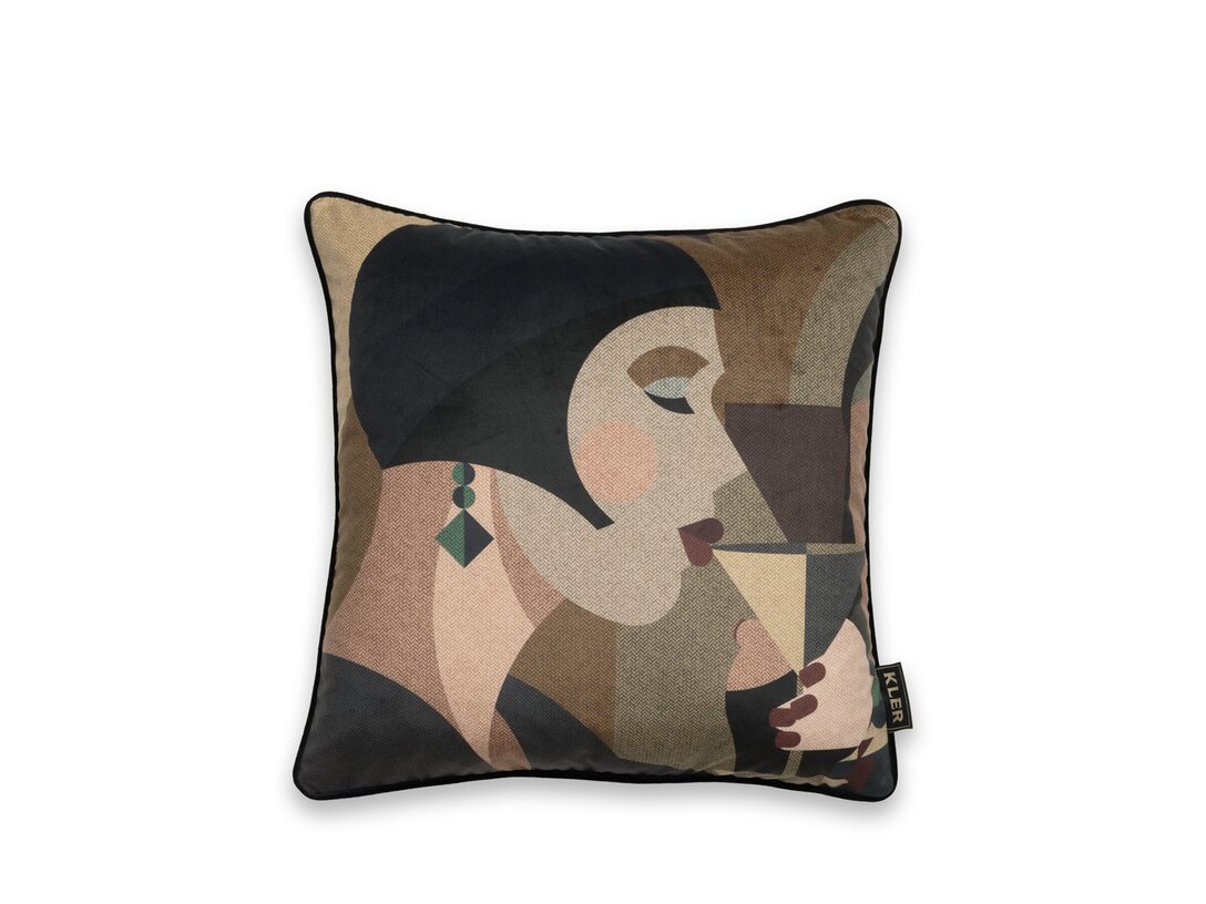 Poduszka dekoracyjna Kler Accessories Taccu 45x45 cm, kolor multikolor, materiał tkanina