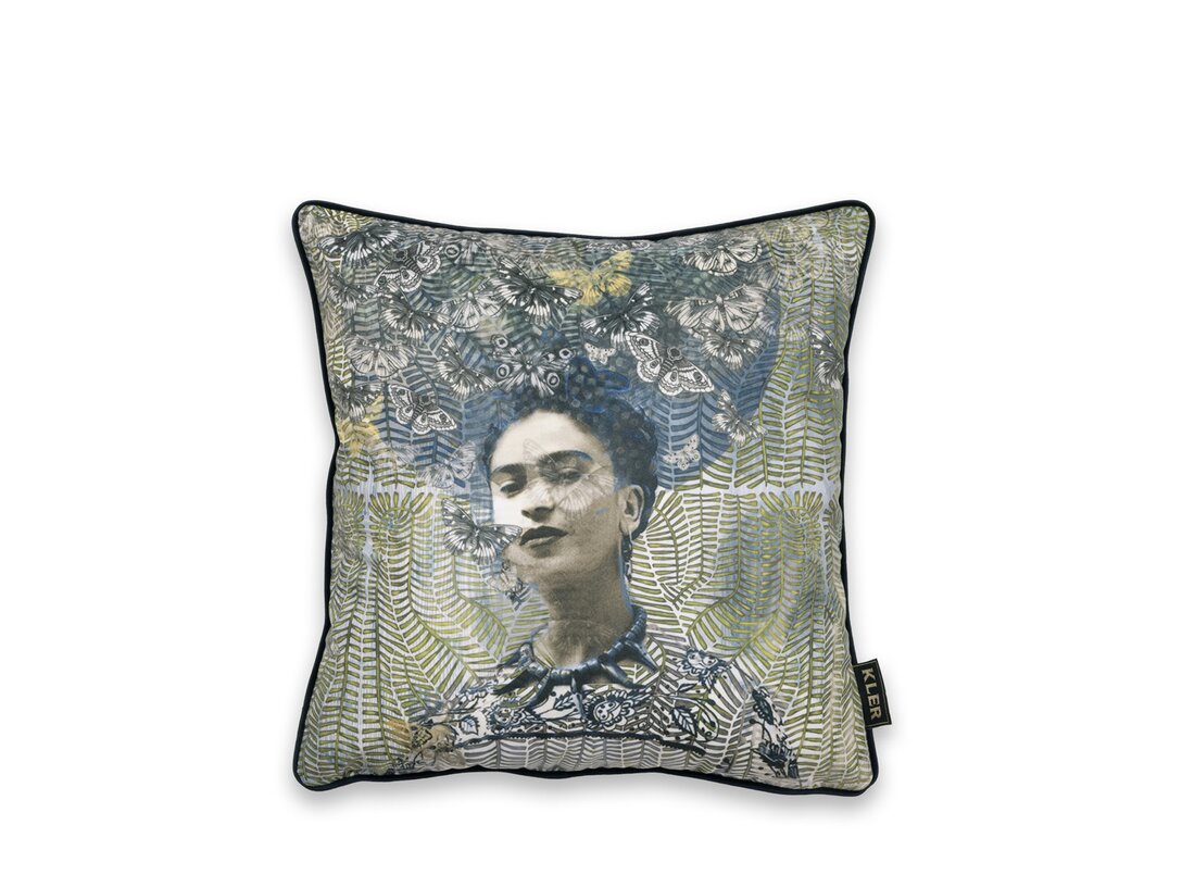Poduszka dekoracyjna Kler Accessories Artizo 45x45 cm, kolor zielony, materiał tkanina