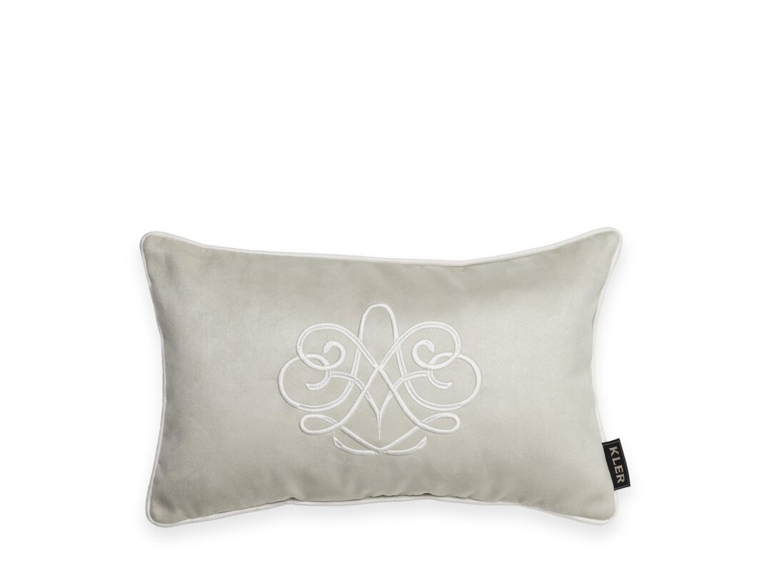 Dekorační polštář Kler Accessories Ricamo 30x50 cm, barva krémová, materiál tkanina