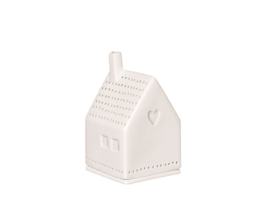 Lampion domek Räder Serce, kolor biały, materiał porcelana