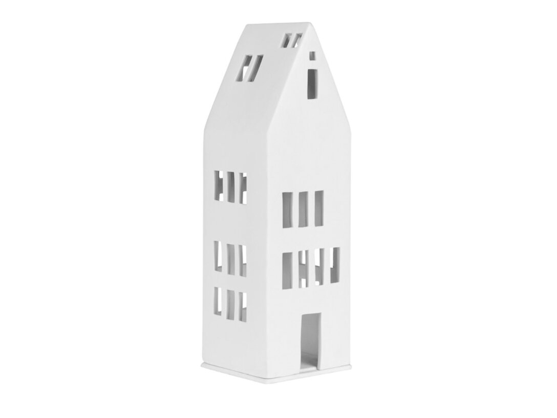 Lampion domek Räder Duże okna, kolor biały, materiał porcelana
