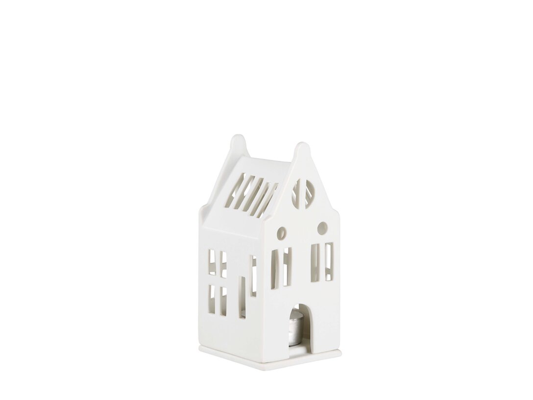Lampion domek Räder Dwór, kolor biały, materiał porcelana