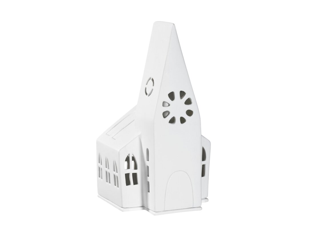 Lampion domek Räder Katedra, kolor biały, materiał porcelana