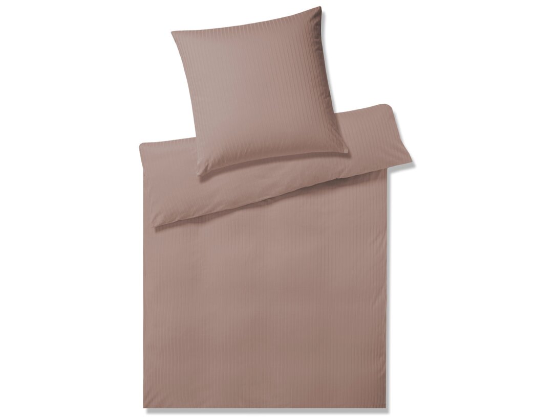 Pościel Elegante Solid Stripe 135x200 cm, kolor brązowy, materiał bawełna