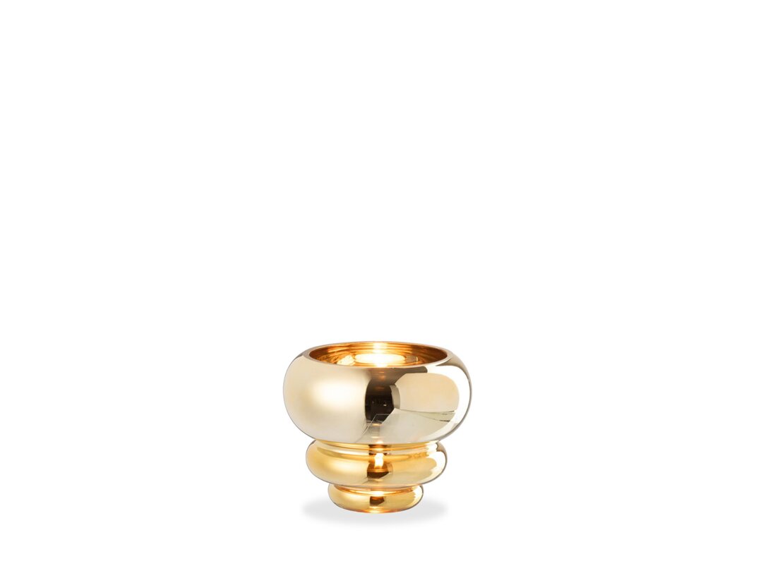 Váza Kler Accessories Tesori 13,5 cm, barva zlatá, materiál sklo
