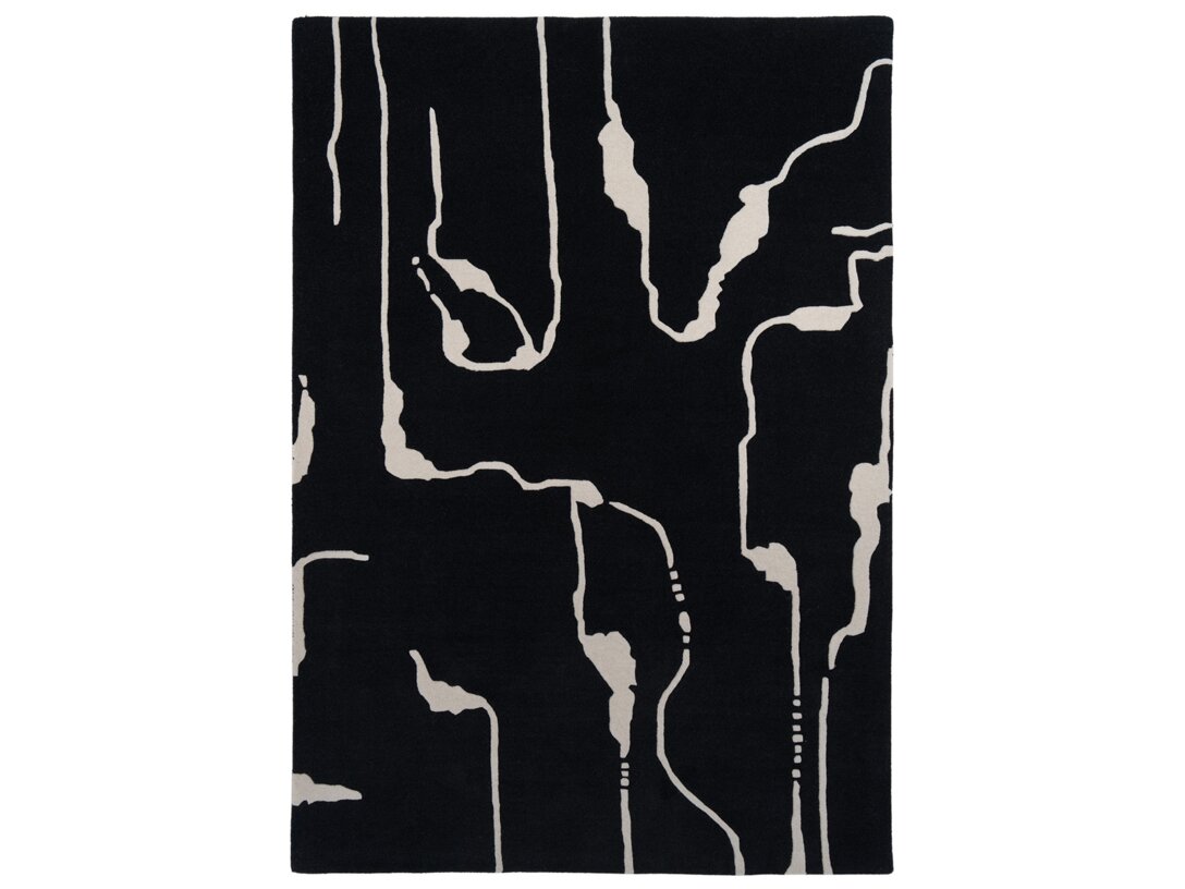Koberec Kler Accessories Canyon obdélníkový 160x230 cm, barva černá, materiál vlna