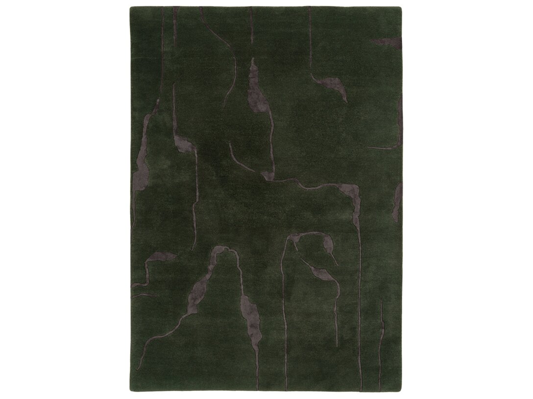Koberec Kler Accessories Canyon obdélníkový 160x230 cm, barva zelená, materiál vlna