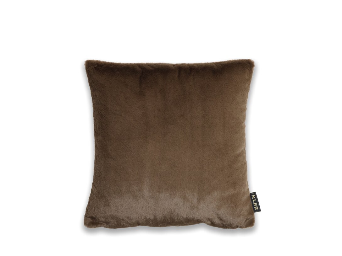 Poduszka dekoracyjna Kler Accessories Carino 45x45 cm, kolor brązowy, materiał tkanina