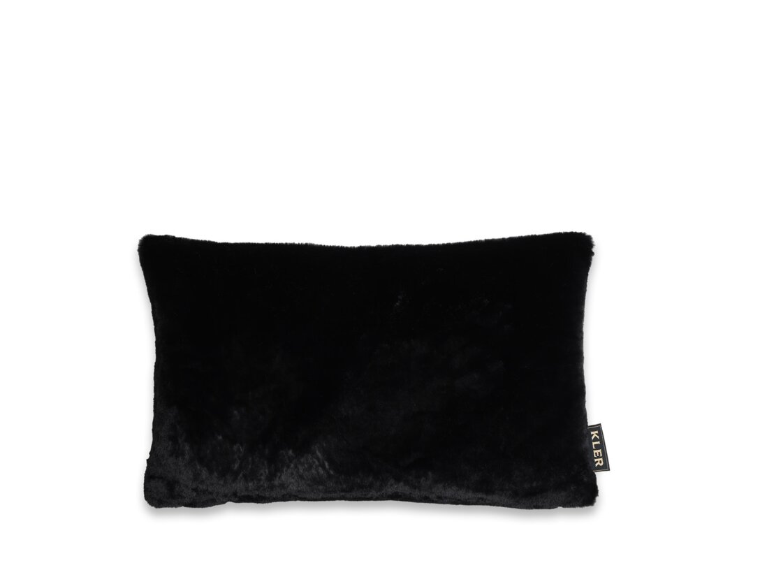 Poduszka dekoracyjna Kler Accessories Carino 30x50 cm, kolor czarny, materiał tkanina