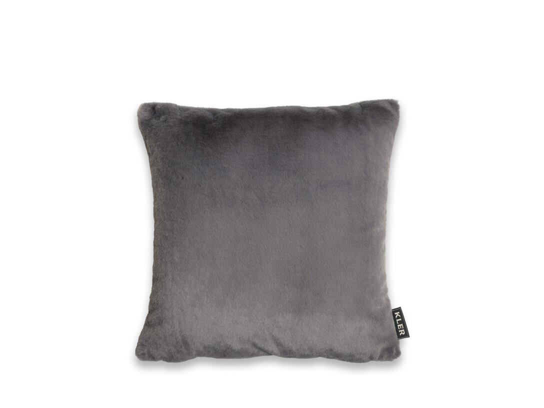 Poduszka dekoracyjna Kler Accessories Carino 45x45 cm, kolor szary, materiał tkanina