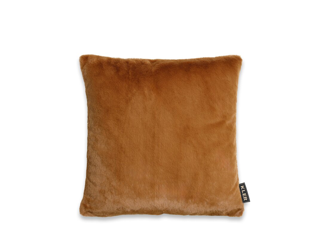 Poduszka dekoracyjna Kler Accessories Carino 45x45 cm, kolor brązowy, materiał tkanina