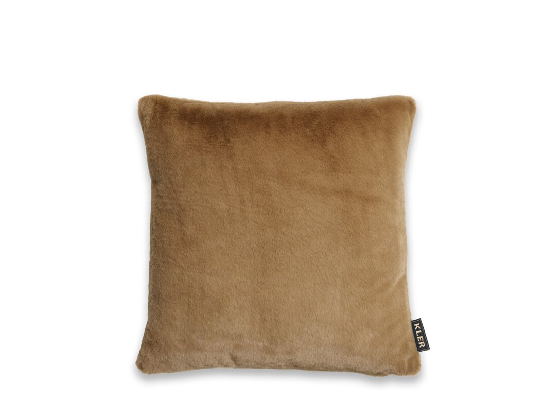 Poduszka dekoracyjna Kler Accessories Carino 45x45 cm, kolor brązowy, materiał tkanina
