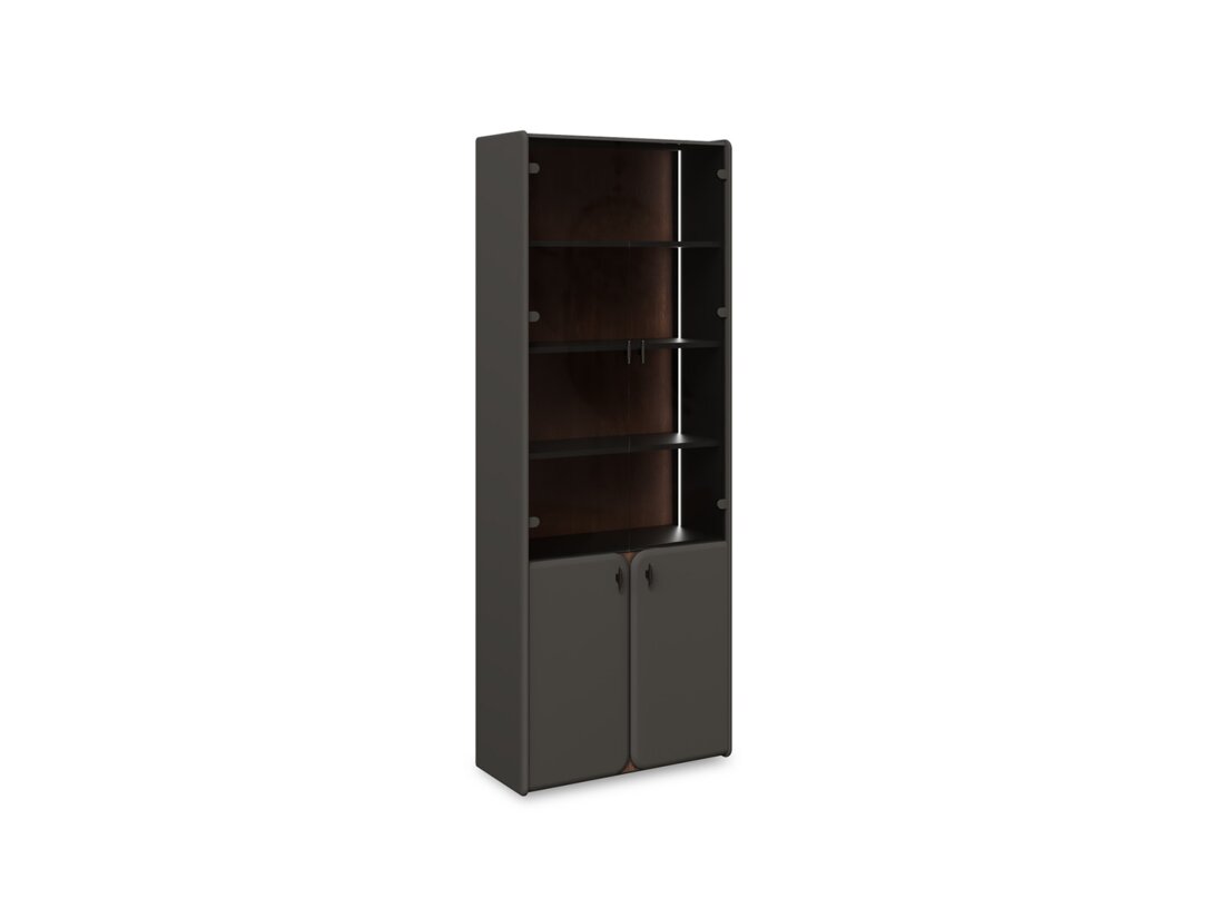 Biblioteka Kler Giovanni, kolor brązowy, materiał płyta MDF