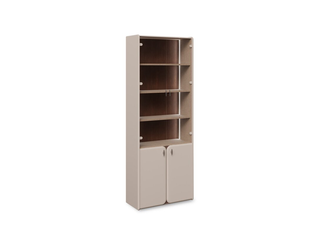 Biblioteka Kler Giovanni, kolor beżowy, materiał płyta MDF