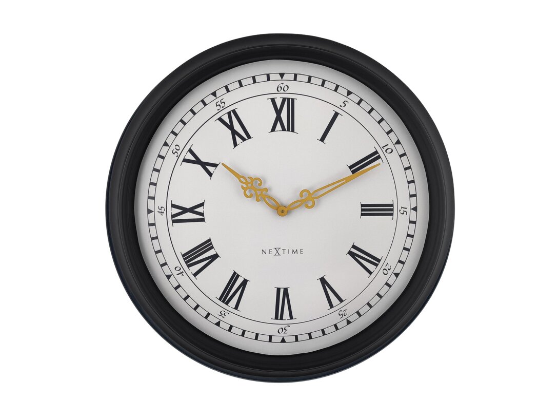 Zegar ścienny Nextime Chopin Large 76 cm, kolor czarny, materiał tworzywo sztuczne