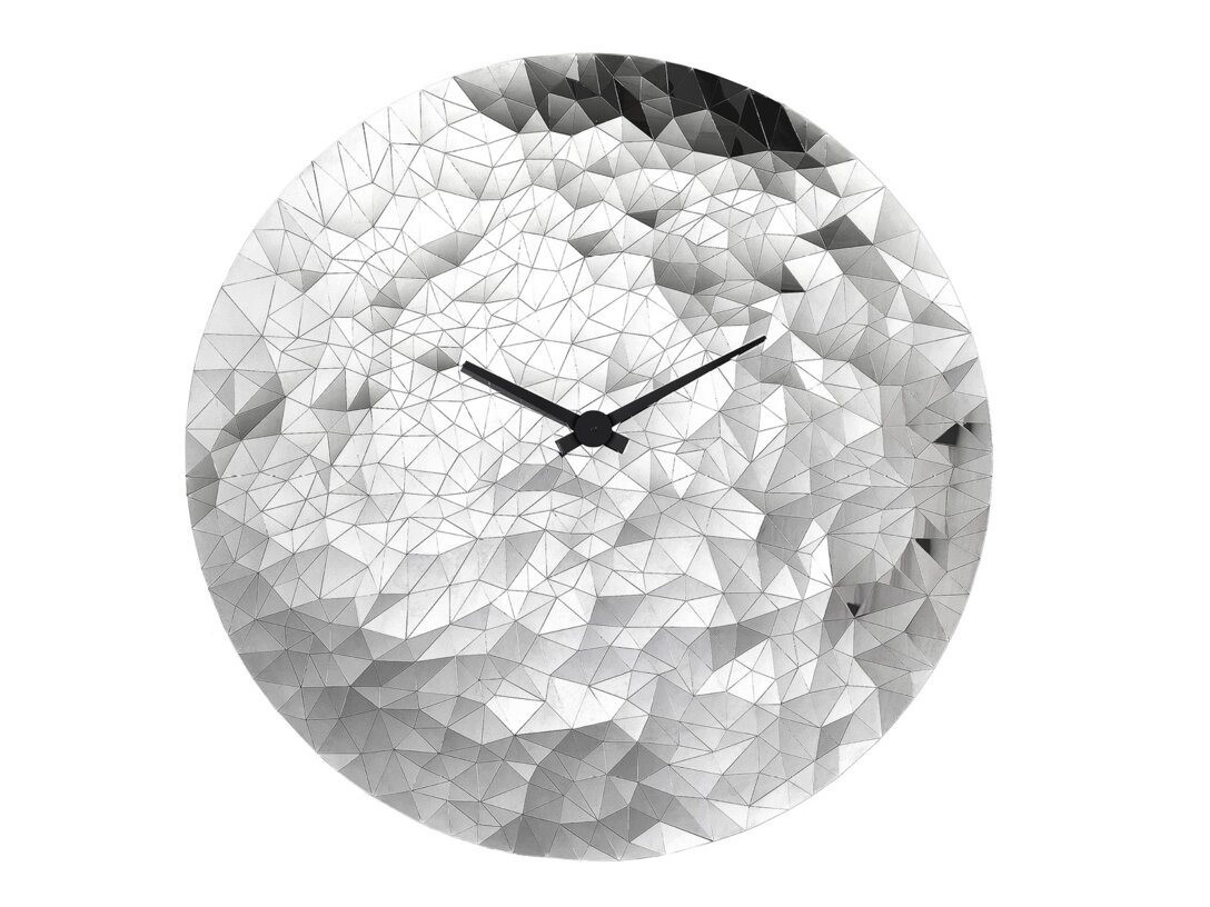 Zegar ścienny Nextime Fragment 80 cm, kolor srebrny, materiał stal nierdzewna