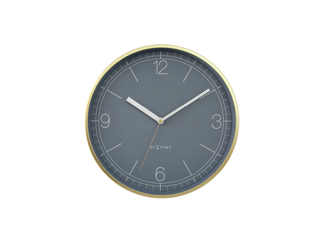 Zegar ścienny Nextime Nova 30 cm, kolor niebieski, materiał aluminium