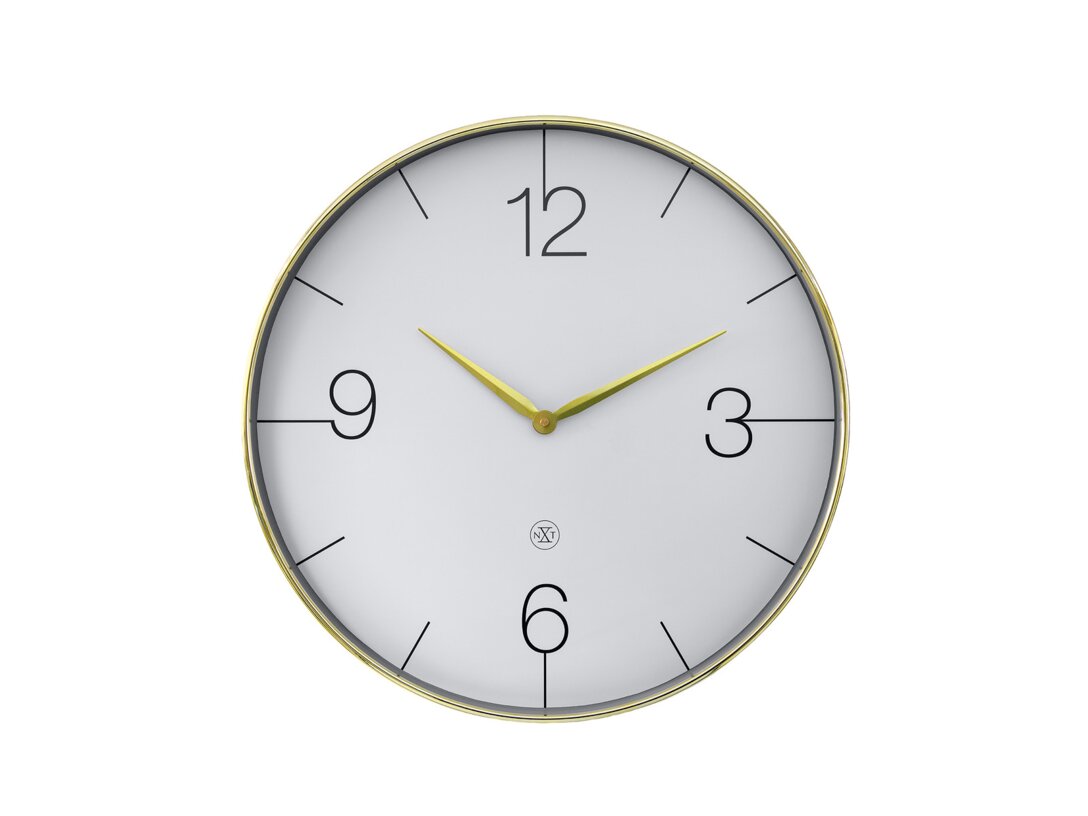 Zegar ścienny Nextime Finesse Large 51 cm, kolor złoty, materiał tworzywo sztuczne