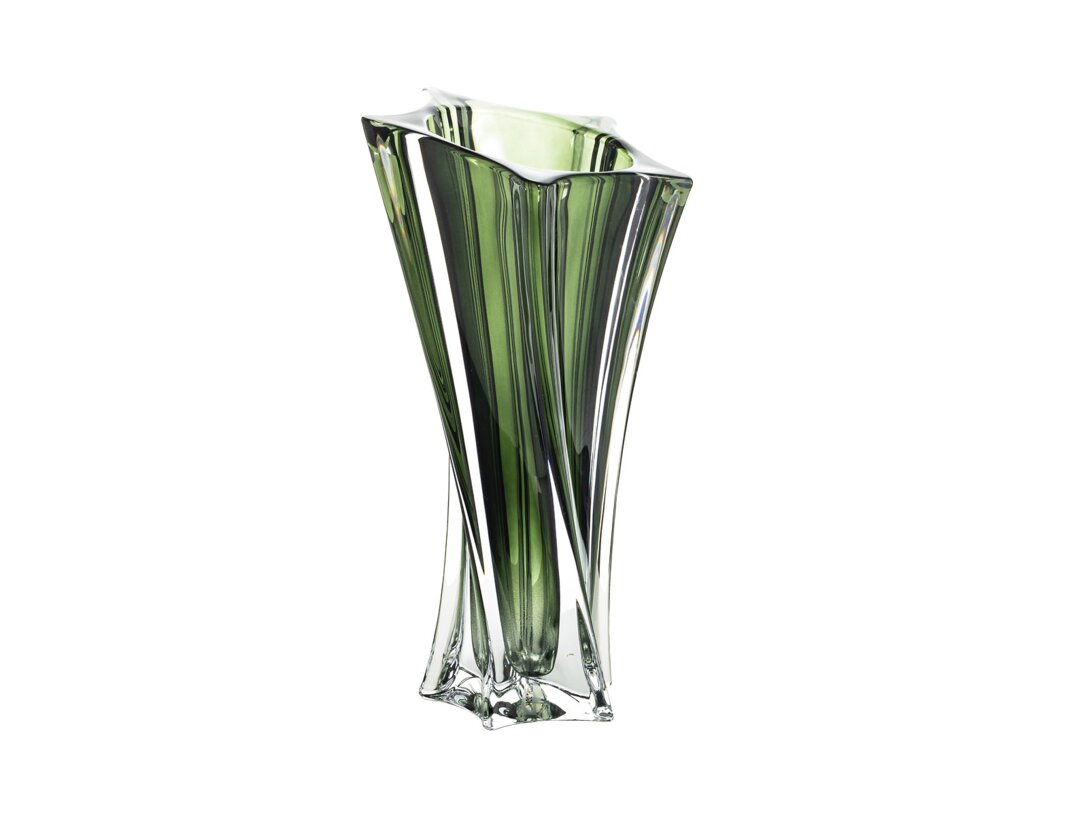 Wazon Bohemia Yoko Smokey Green 33 cm, kolor zielony, materiał szkło kryształowe