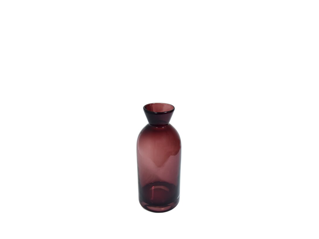 Wazon Kler Accessories Nicoletta 25 cm, kolor bordowy, materiał szkło