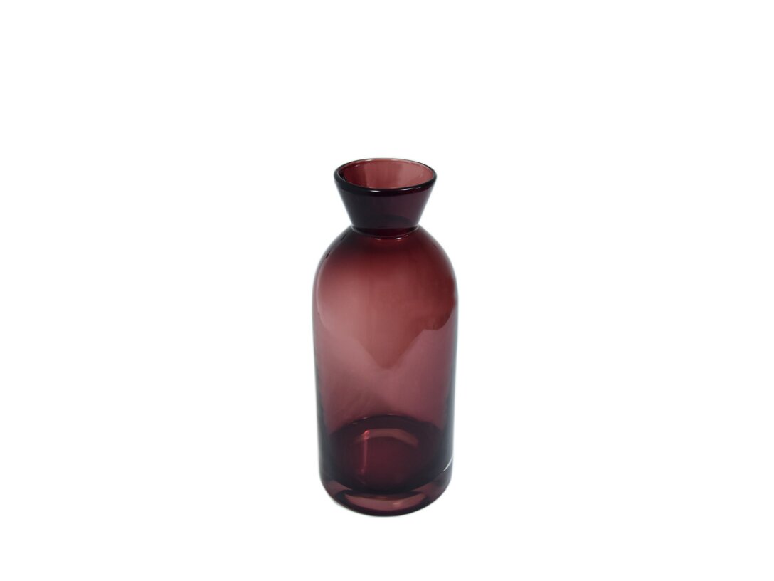 Wazon Kler Accessories Nicoletta 40 cm, kolor bordowy, materiał szkło