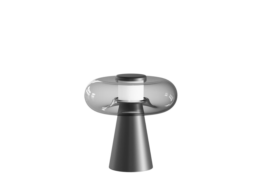 Lampa stołowa Kler Accessories Gemma LED 18 W, kolor szary, materiał szkło