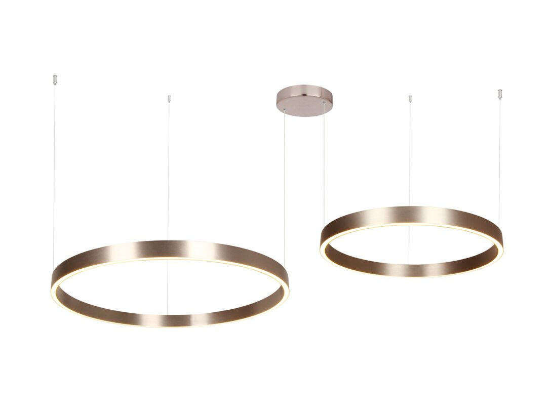 Lampa závěsná Kler Accessories Germana LED 118 W, barva hnědá, materiál hliník