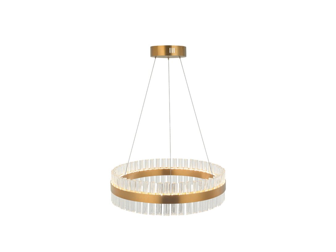Lampa závěsná Kler Accessories Ginea LED 56 W, barva zlatá, materiál sklo