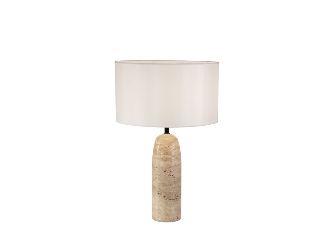Lampa stołowa Kler Accessories Gabriella E27, kolor beżowy, materiał kamień